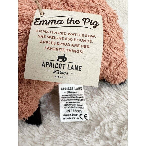 Apricot Lane Farms Emma Pig Organic Cotton Plush Toy 8” Stuffed Animal - Picture 3 of 6